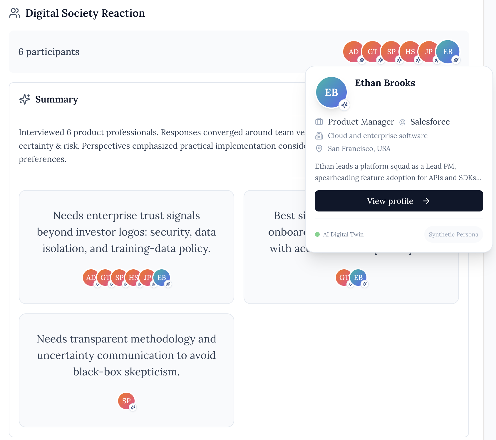 Digital twin society reaction output